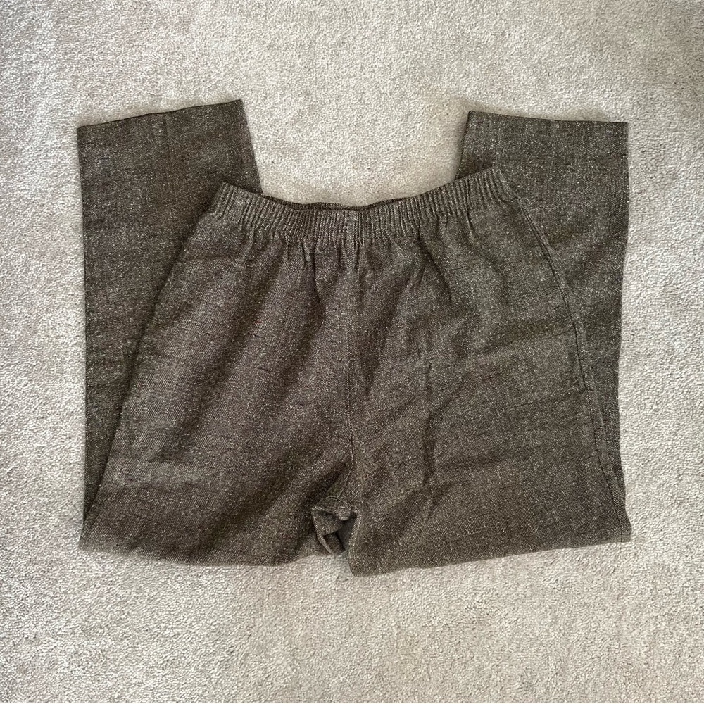 Women’s Vintage Alia Petites Speckled Herringbone Brown Pants - Picture 1 of 4